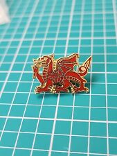 Vtg Red Viking Dragon Medieval Dragon Gold Tone Lapel Pin  picture