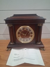 Vintage 1998 THE BOMBAY COMPANY Large Wooden Mantle Clock-Tested,Works picture
