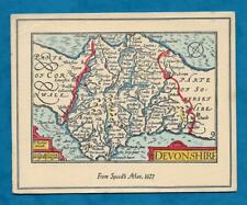 1950s GREETING CARD SPEED'S MAP OF DEVONSHIRE picture