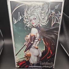 Lady Death Primordial Havoc #1 Treachery Ed. (2026)-Coffin EOM Var-VF/NM signed picture