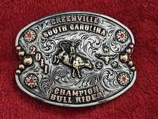 Bull Riding RODEO☆X~TREME☆2011☆CHAMPION TROPHY BUCKLE☆Greenville SC☆Rare☆W06 picture