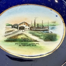 ALTON BAY NH NEW HAMPSHIRE ANTIQUE Souvenir STEAMBOAT  Porcelain TRINKET DISH picture