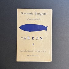 Rare 1932 USS Akron ZRS-4 Airship Souvenir Program - Sunnyvale CA Arrival May 11 picture