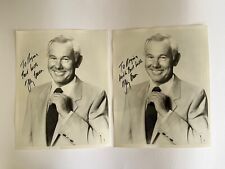 JOHNNY CARSON  ~ Autographed SIGNED ~ 8x10 B&W Photo TV Star Talk Show Host X 2 picture