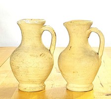 Pair Roman Biblical Era Ceramic Pouring Jugs Antique Antiquity picture