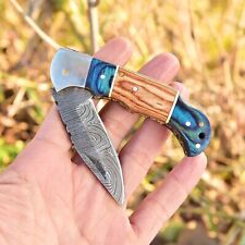 USA handmade forged damascus Buck hunting camping folding Blade pocket knife picture