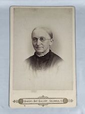 Columbus Ohio 1800’s Cabinet Card Photo Mrs. R Woman 1800’s Photo Card Baker picture