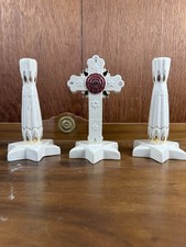 AMORC ROSICRUCIAN HERMETIC CROSS - HOME SANCTUM 1950S With Candle Holders picture