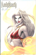 Lady Death Pin Ups #1 Michael Turner Pearl Edition Coffin Signed Brian Pulido picture