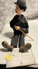 VTG  Charlie Chaplin  Puppet Master Hand Made Wood Doll Figure 18” Tall- Limited picture
