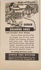 1947 Print Ad Gensco Bushman Saws Swedish Steel Blades Chicago,Illinois picture