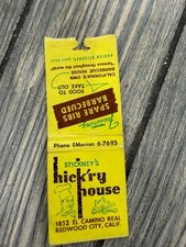 Stickney's Hickory House Redwood City CA 1950s-60s Map Design Matchbook picture