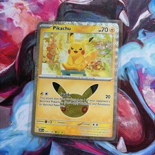 POKEMON 30th CELEBRATIONS HOLOFOIL PIKACHU 025/128 SATOMA ARTWORK picture