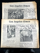 L.A. RIOTS, LOS ANGELES TIMES NEWSPAPER, AUG 20 & 21, 1965, 18 & 10 PAGES. picture