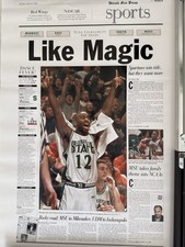 Detroit Free Press headline-Michigan State basketball Championship 2000 picture