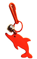 Vintage 1980s Plastic Charm Red Dolphin for 80s Charms Necklace Clip On Retro picture