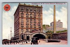 Pittsburgh PA-Pennsylvania, Union Rail Road Station, Vintage c1910 Postcard picture
