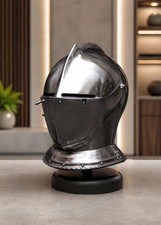 Handcrafted Medieval Close Helmet Steel Knight Armor Full Face Gothic Helmet picture
