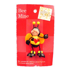 Russ PIN Valentines Vintage BUMBLEBEE Bee Man Anthropomorphic Jointed NEW* picture