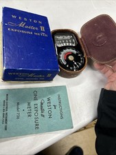 Weston Master II Cine Exposure Meter Model 736 With Case, Original Box Manual picture