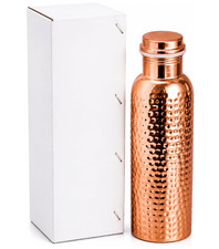 Pure Copper Water Bottle For Ayurveda Health Benefits 1000ml Hammered picture