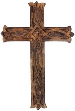 Handmade Antique Design Rustic Look Wooden Wall Hanging Cross Decorative Reli picture