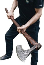 Viking Axe Real, Large Norse Axe - Dane Ax Hatchet Beared Camping Axe picture