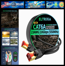 Cat6A Ethernet Cable 50FT, Outdoor Direct Burial 23AWG High Speed Up to 10Gbps, picture