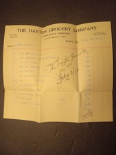 1919 the dayton grocery co sales order receipt ohio antique Ephemera advertising picture