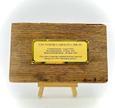 Original US Navy Battleship USS North Carolina BB-55 Teak Deck Piece 6