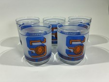 Vintage Syracuse University Carrier Dome Mobil Frosted Glasses Set of 5 picture