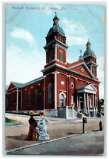 1909 Catholic Cathedral Exterior Roadside St. Joseph Missouri MO Posted Postcard picture