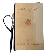 1933 Military Ball University Of Arkansas Tiny Booklet With Original Pencil picture