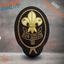 Sea Scouts Hand Embroidered Bullion Wire Blazer Badge,Royal Crest, Sew on picture