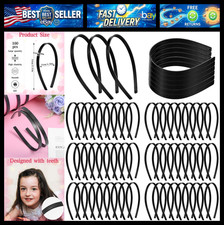 100 Pcs Black Hair Band for DIY, Plastic Headbands with Teeth, Plain Headbands f picture