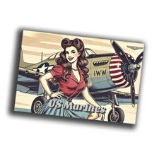 style illustration featuring a woman dressed  WW2 Photo Glossy 4*6 in A034 picture
