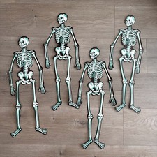 Lot of 4 VTG Beistle Halloween Jointed Skeletons Die-Cut Paper Decorations 21” picture