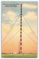 c1940 America's Tallest Radio Tower Station Wnax Yankton South Dakota Postcard picture
