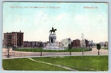 Postcard VA Richmond Lee's District Robert E Lee Confederate Monument 1909 AD13 picture