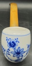 Rare Royal Copenhagen Blue Fluted and Sterling Silver Porcelain Pipe, Royal Cope picture