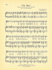 UNIVERSITY OF MISSISSIPPI song sheet c1941 