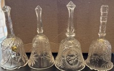 4 Random Crystal Bells 3 Missing Chain And Ball One With Daughter On It. Used picture