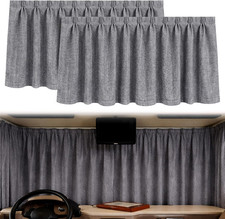 2 Pcs Rv Windshield Curtain Set for Class a Motorhomes, 120 X 40 Blackout Privac picture