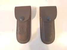 2 Brand New Well Constructed Genuine Leather Pocket Knife Sheaths-100's SOLD picture
