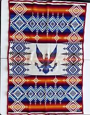 Vintage 1970s  Pendleton Beaver State Wool Blanket Eagle Selatsee Chief Red Trim picture