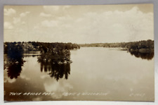 RPPC Twin Bridge Park, Crivitz Wisconsin WI Vintage Real Photo Postcard picture