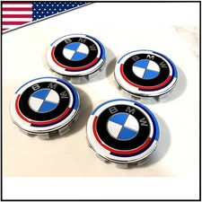 SET 4x Genuine 68mm Anniversary 50th Wheel Center Hub Caps Badge Emblem picture