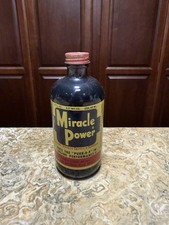 Vintage GLASS Miracle Power Engine Performance Oil & Gas Additive 8oz Full picture
