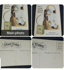 Vtg 1907 Kellogg's Corn Flakes Cereal Baby Basket Original Advertising Postcard picture