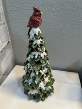 burton + BURTON Christmas Cardinal Holly Tree Frosted Height NEW picture